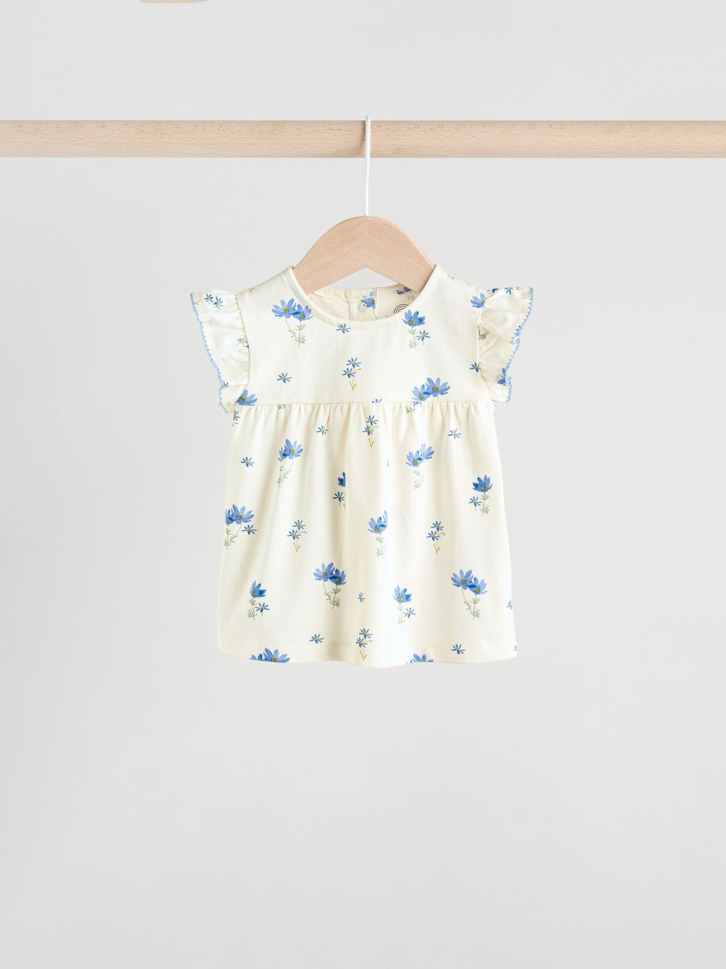 Blue/White Floral Baby Frill T-Shirt and Shorts Set 6 Piece (0mths-2yrs) image 4