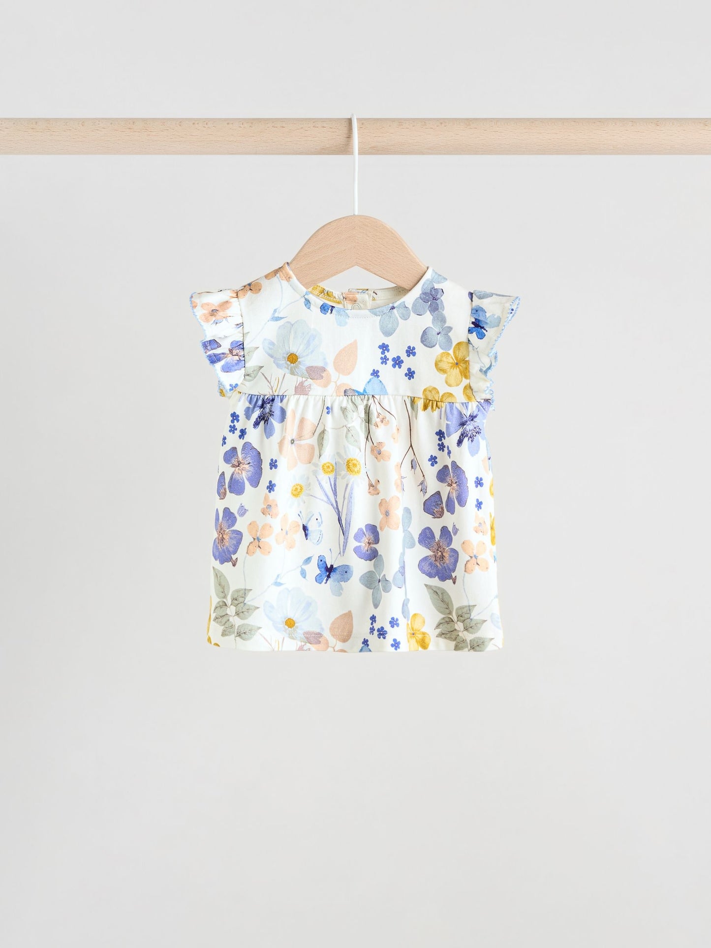 Blue/White Floral Baby Frill T-Shirt and Shorts Set 6 Piece (0mths-2yrs) image 5