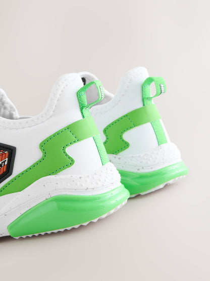 Dsiney Kidz - White Standard Fit (F) Minecraft Elastic Lace Trainers image 3