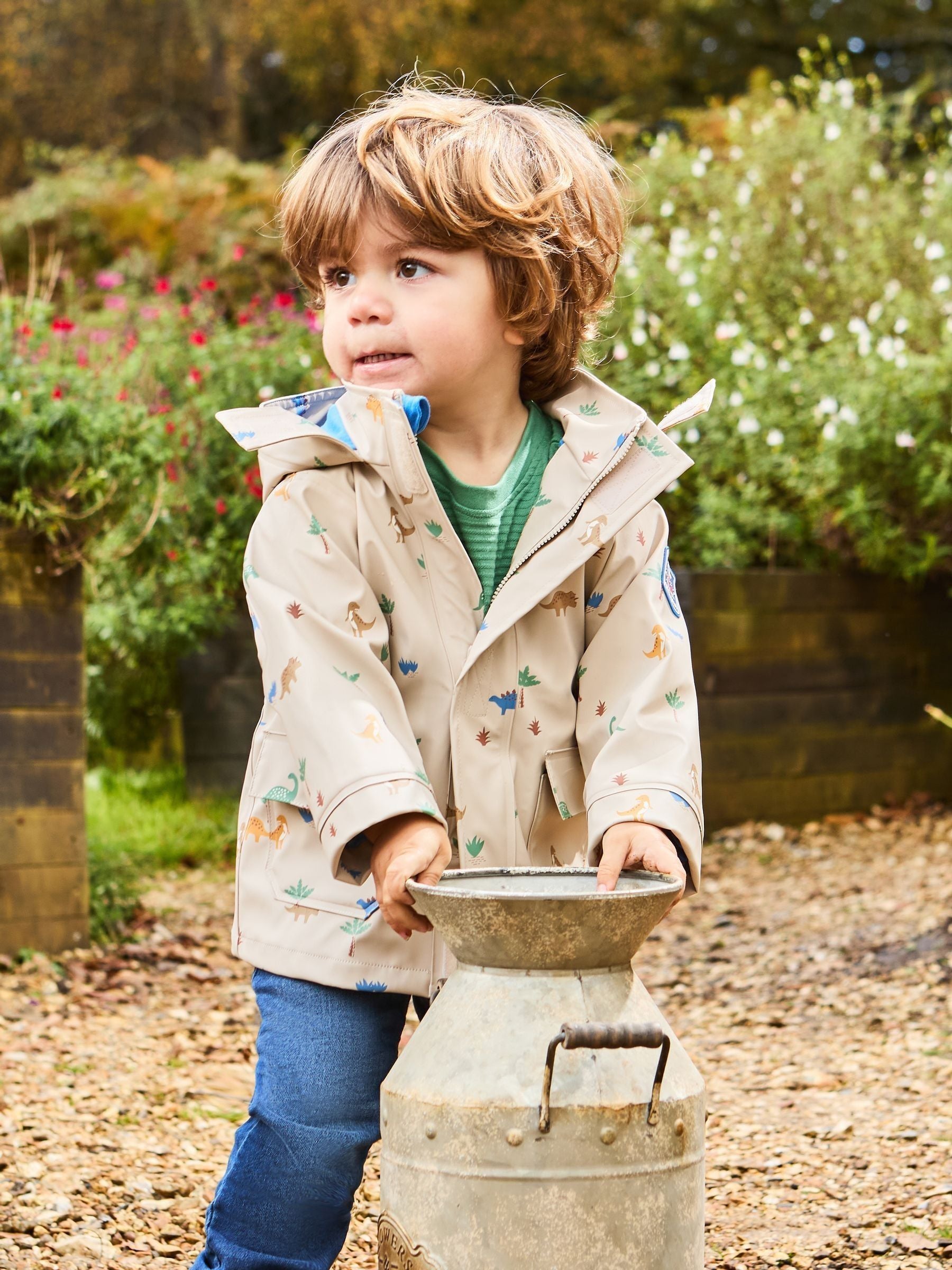 Dsiney Kidz - JoJo Maman Bébé Natural Dinosaur Print Waterproof Jacket image 1