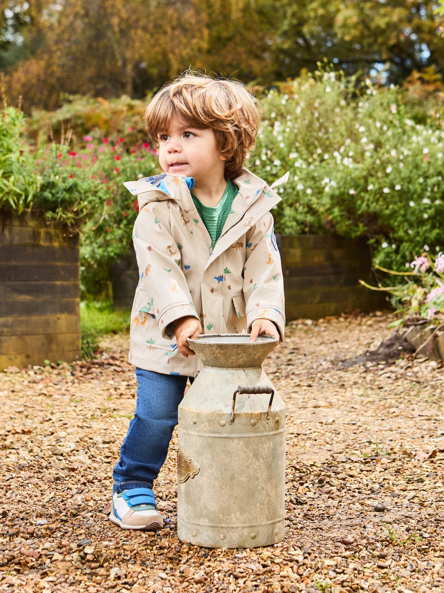 Dsiney Kidz - JoJo Maman Bébé Natural Dinosaur Print Waterproof Jacket image 2