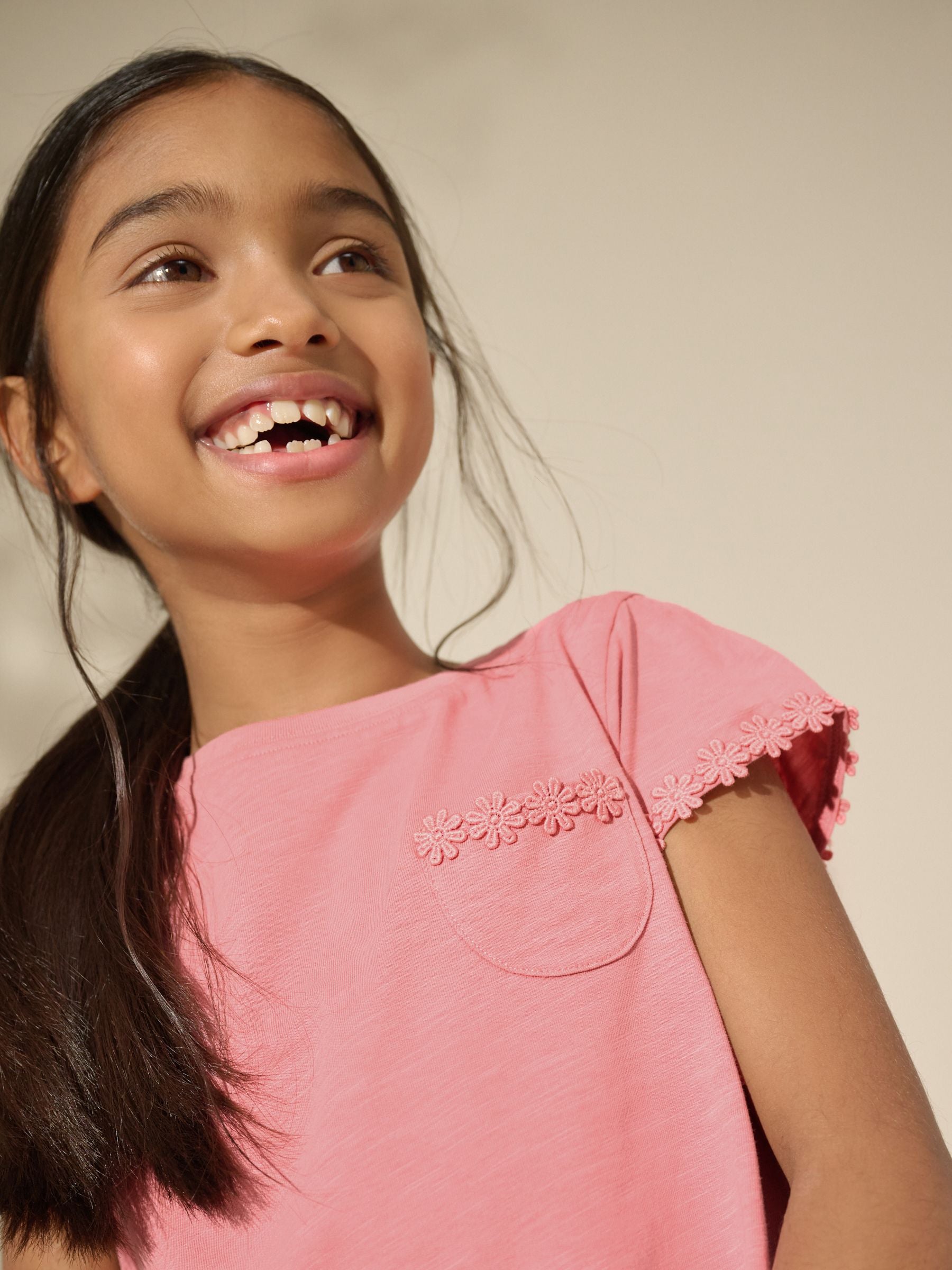 Dsiney Kidz - Blue/Pink/White Daisy Trim T-Shirts 3 Pack (12mths-16yrs) image 3