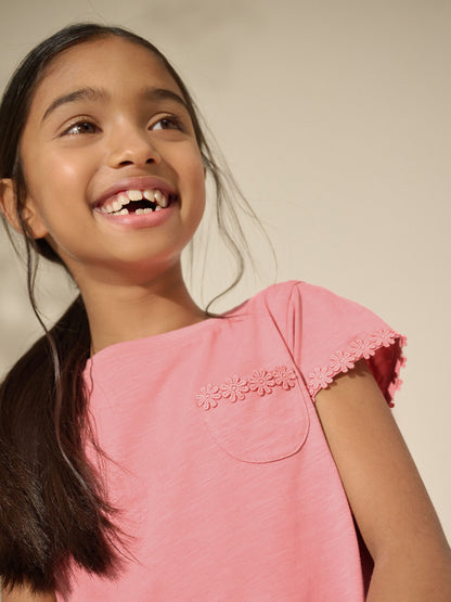 Dsiney Kidz - Blue/Pink/White Daisy Trim T-Shirts 3 Pack (12mths-16yrs) image 3