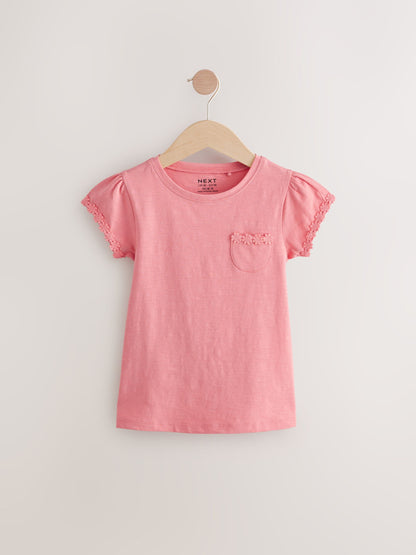 Dsiney Kidz - Blue/Pink/White Daisy Trim T-Shirts 3 Pack (12mths-16yrs) image 7