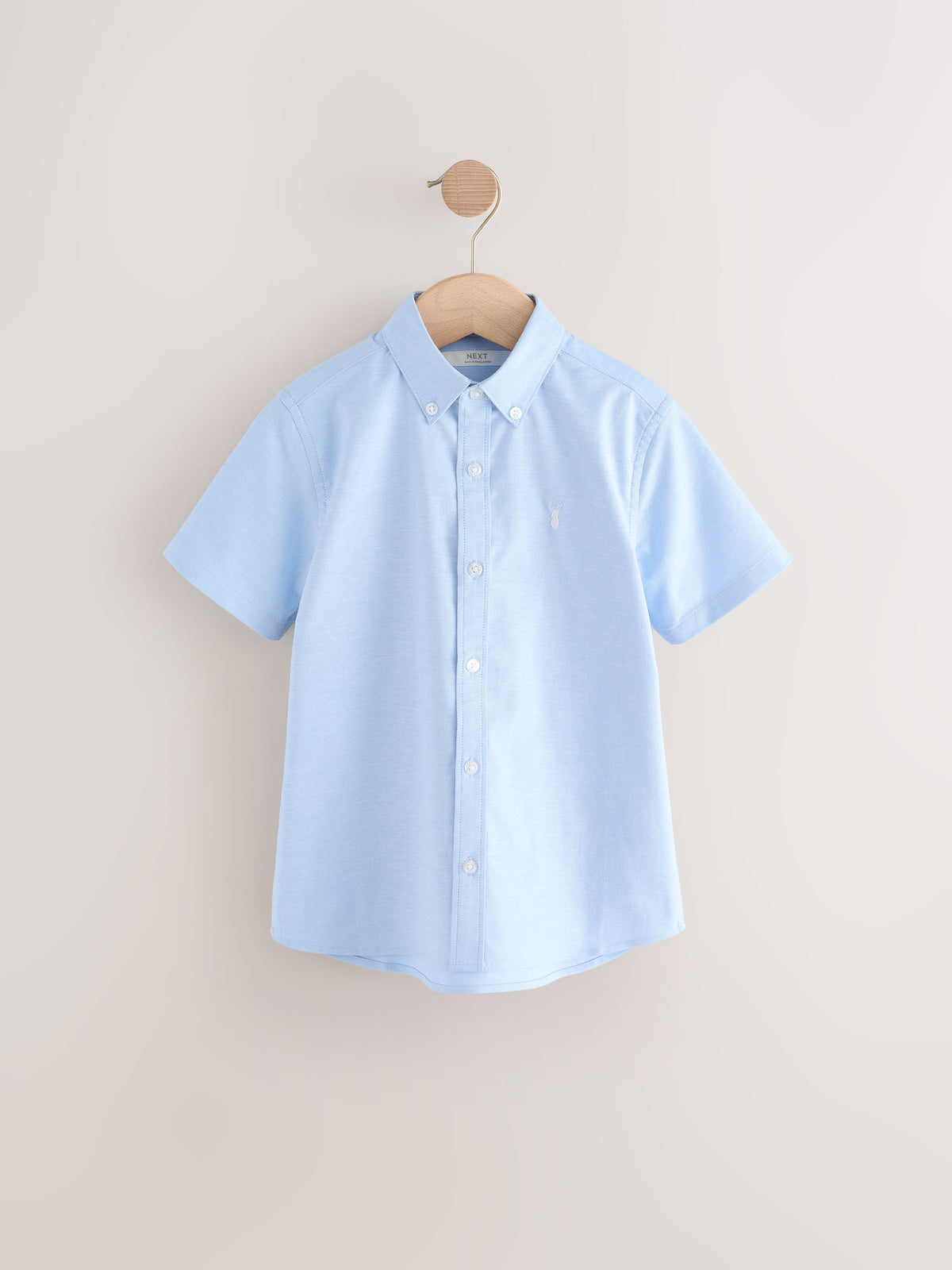 Dsiney Kidz - White/Blue Short Sleeve Cotton Rich Oxford Shirts 2 Pack (3-16yrs) image 2