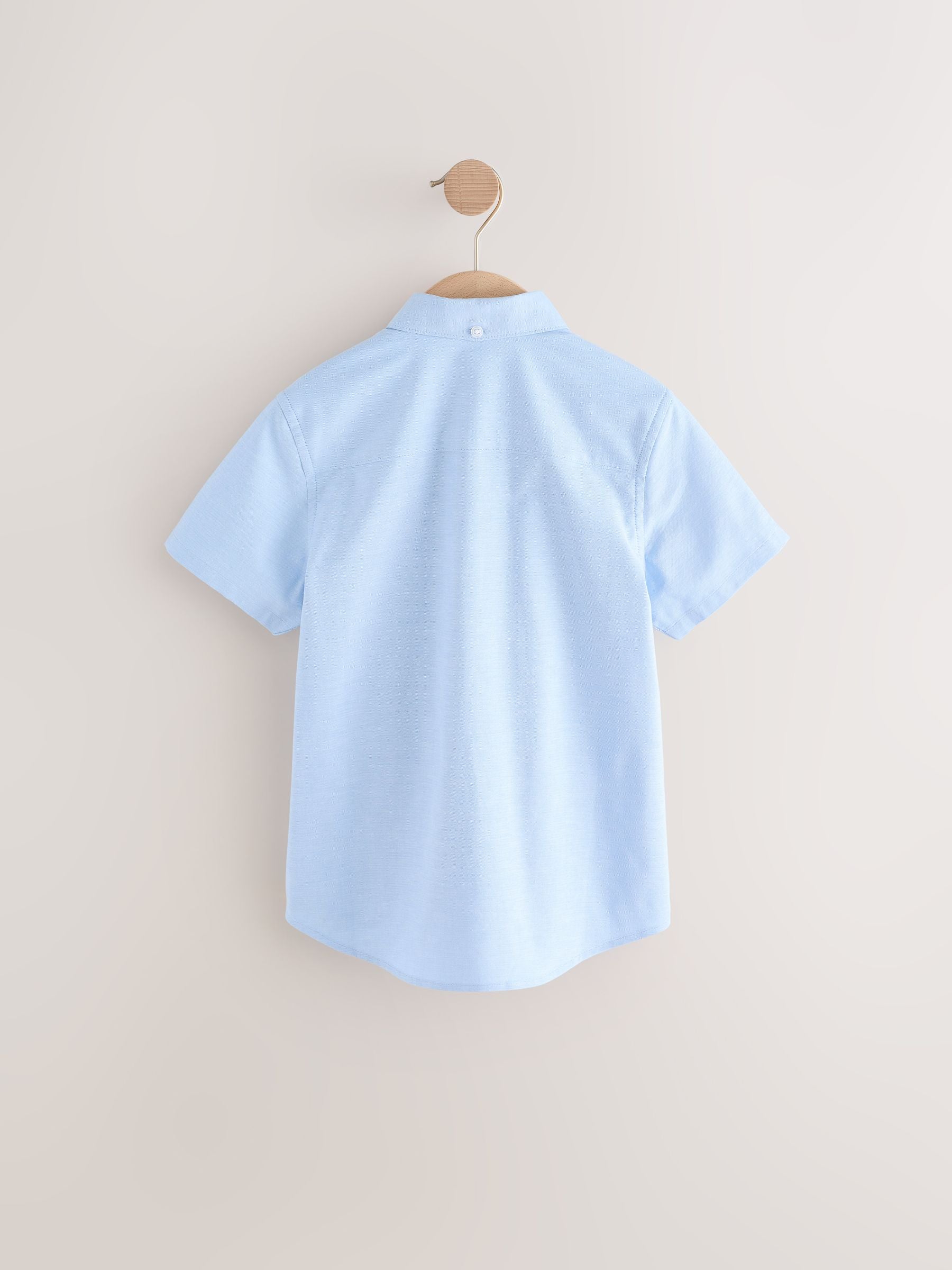 Dsiney Kidz - White/Blue Short Sleeve Cotton Rich Oxford Shirts 2 Pack (3-16yrs) image 3