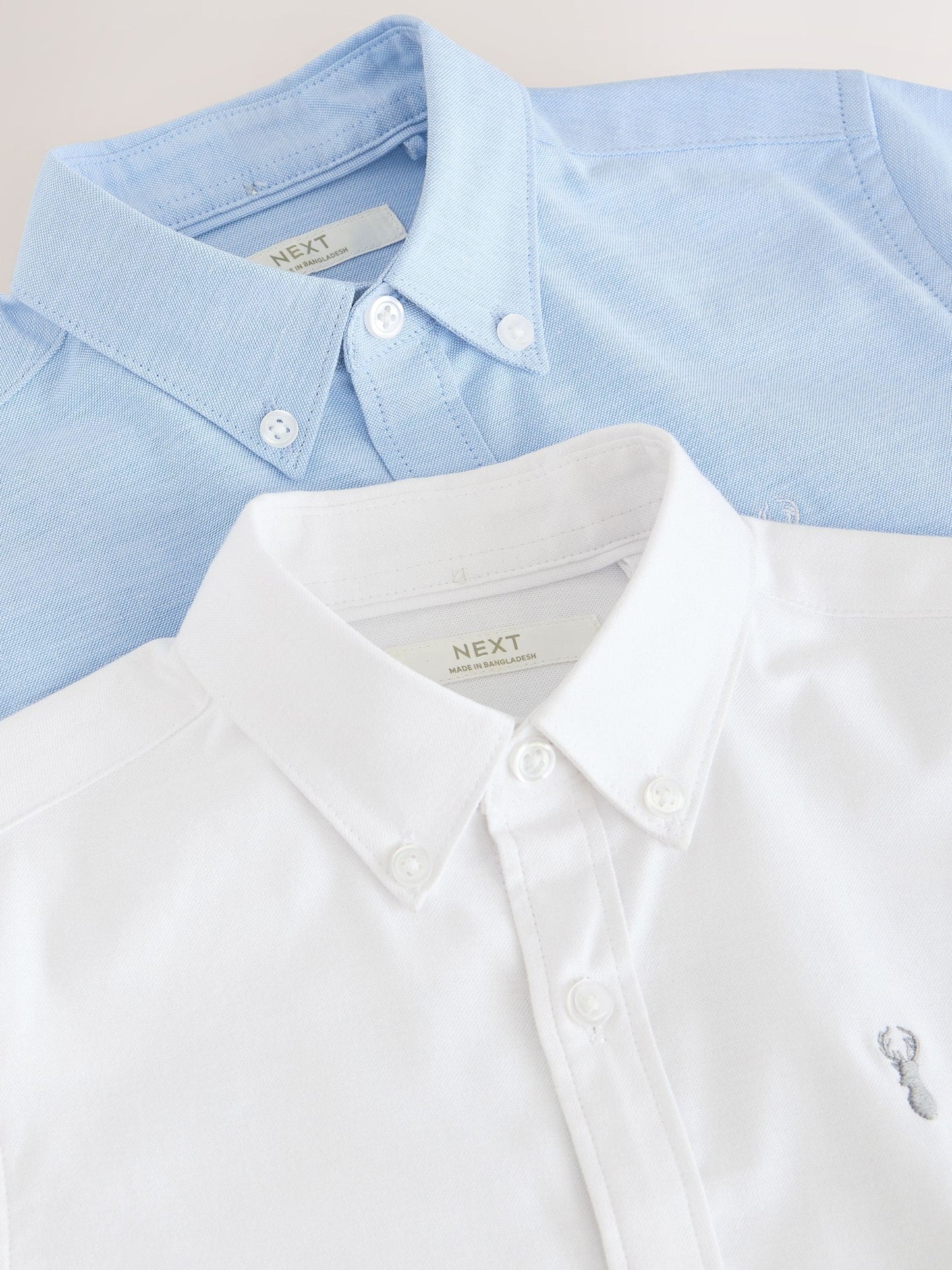 Dsiney Kidz - White/Blue Short Sleeve Cotton Rich Oxford Shirts 2 Pack (3-16yrs) image 6