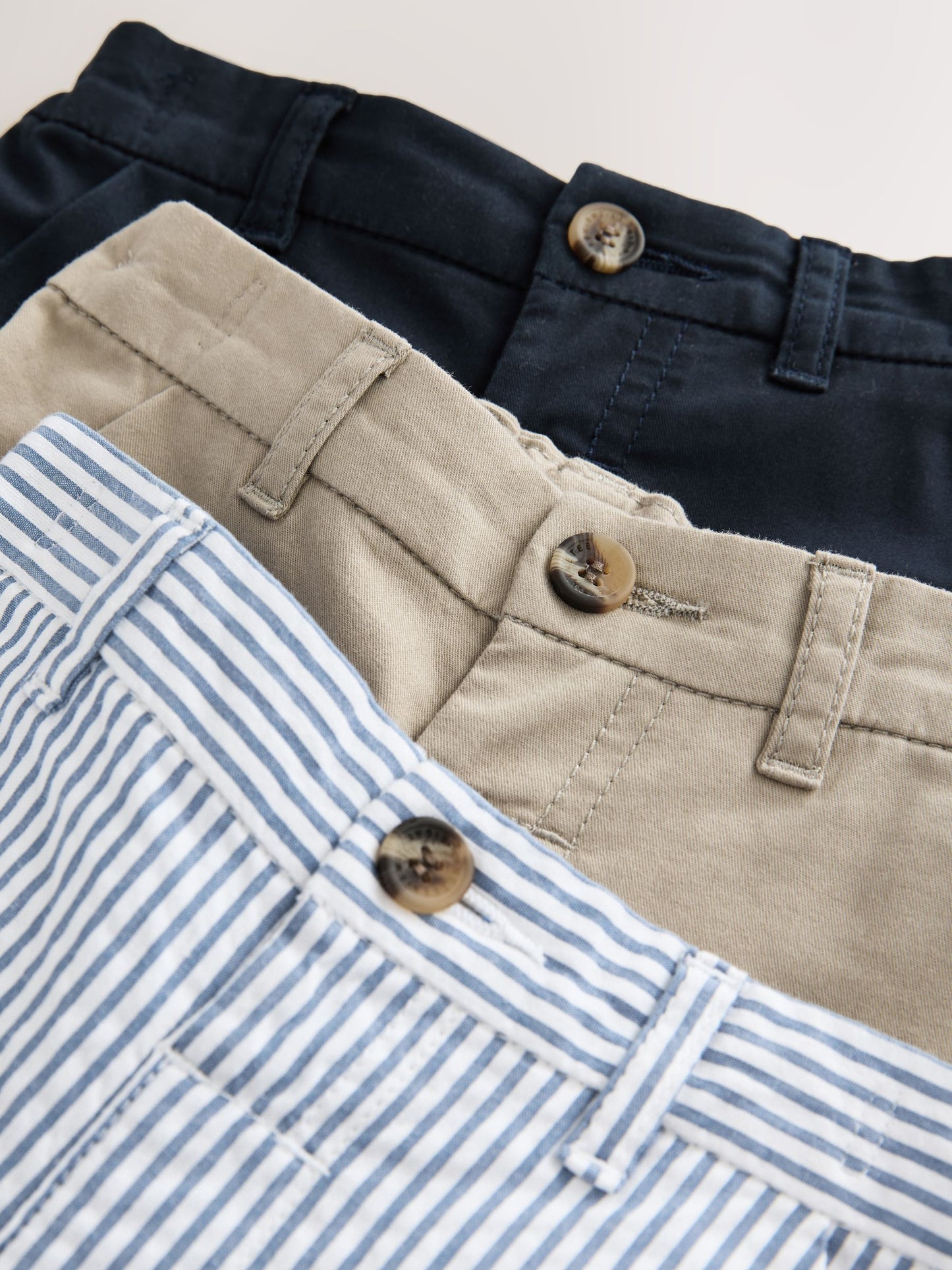 Dsiney Kidz - Navy/Stone/Ticking Stripe Chinos Shorts 3 Pack (3mths-7yrs) image 6