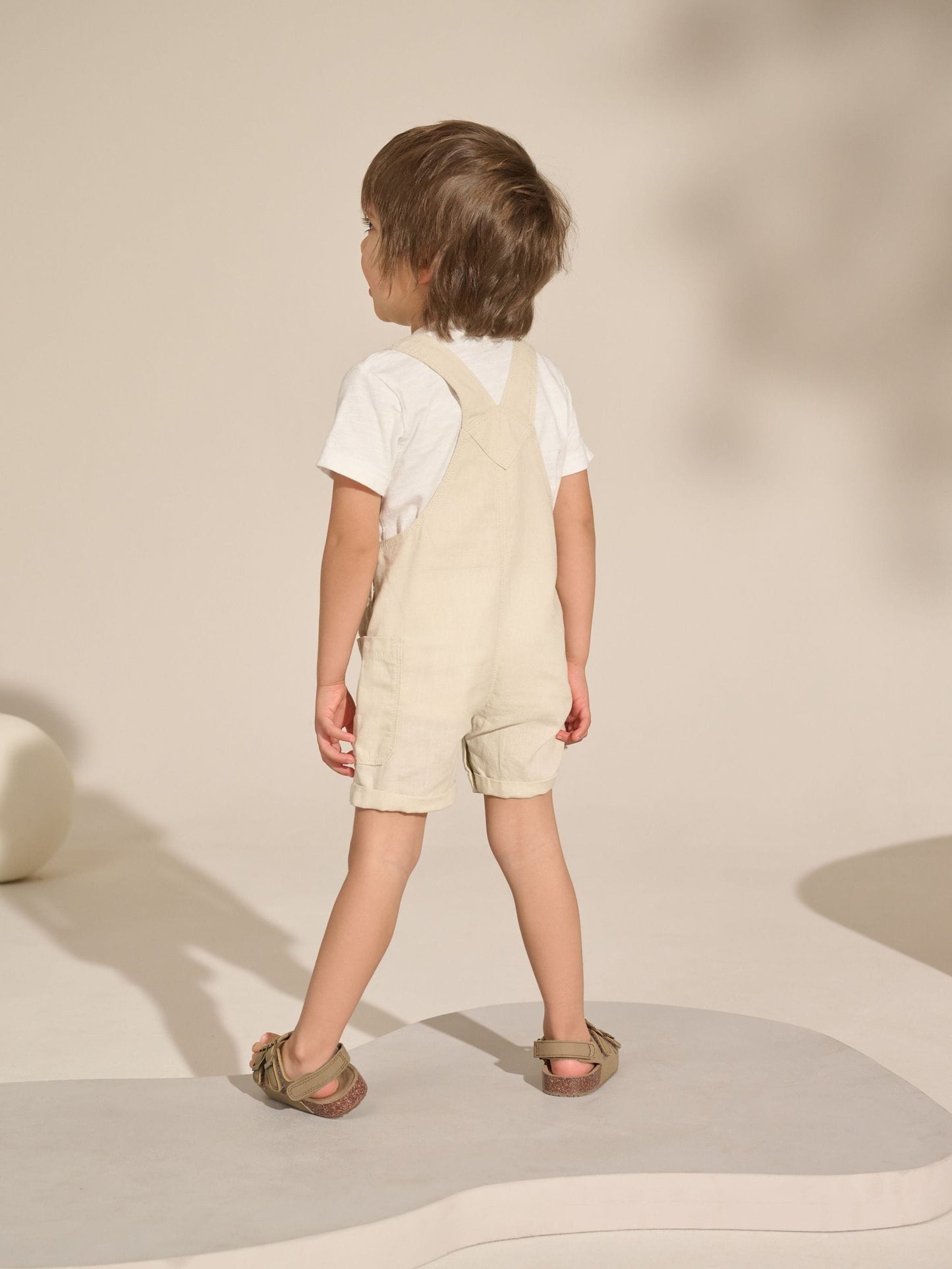 Ecru Linen Blend Dungarees (3mths-7yrs)