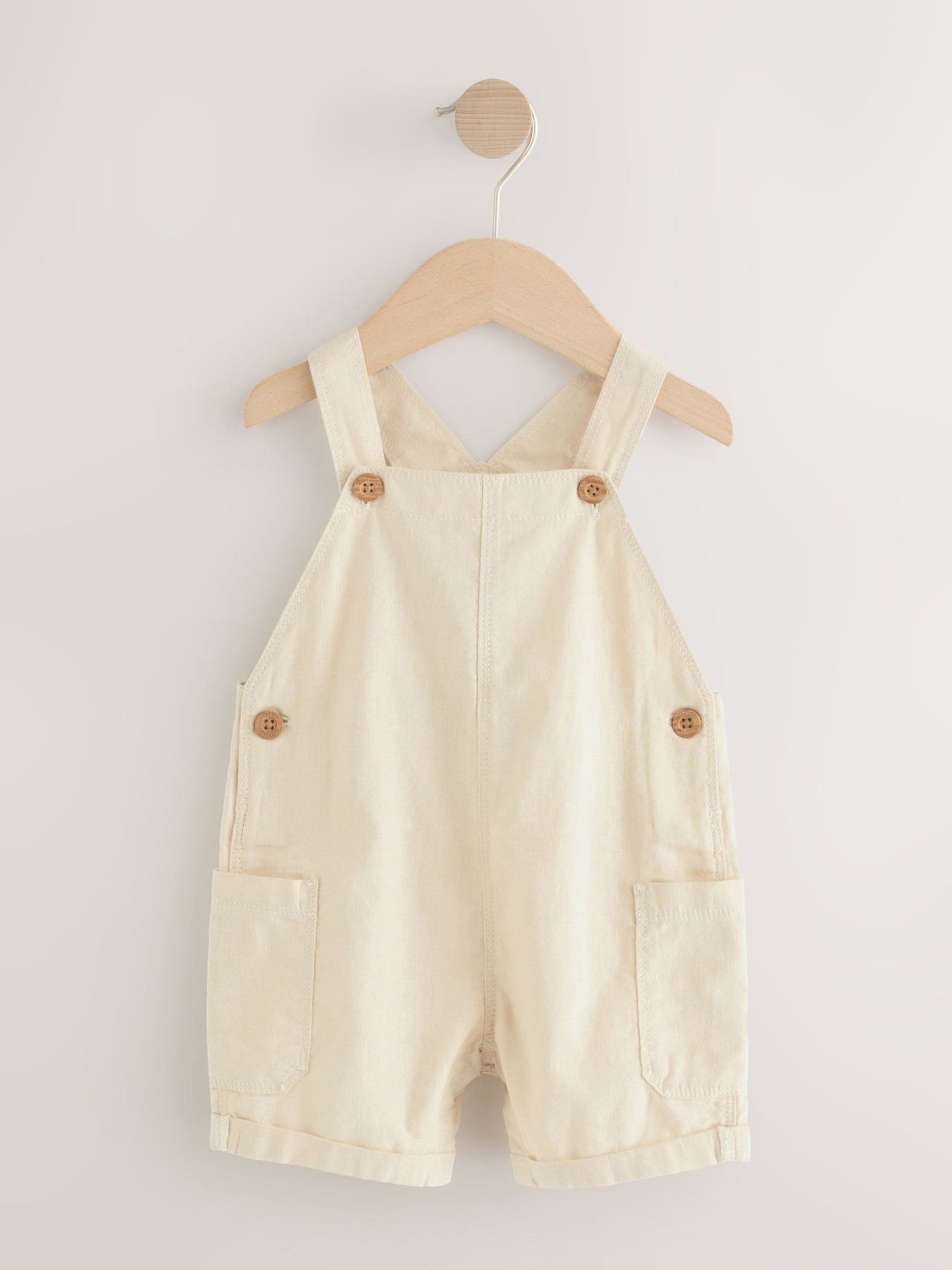 Ecru Linen Blend Dungarees (3mths-7yrs)