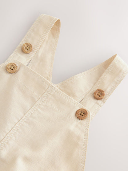 Ecru Linen Blend Dungarees (3mths-7yrs)