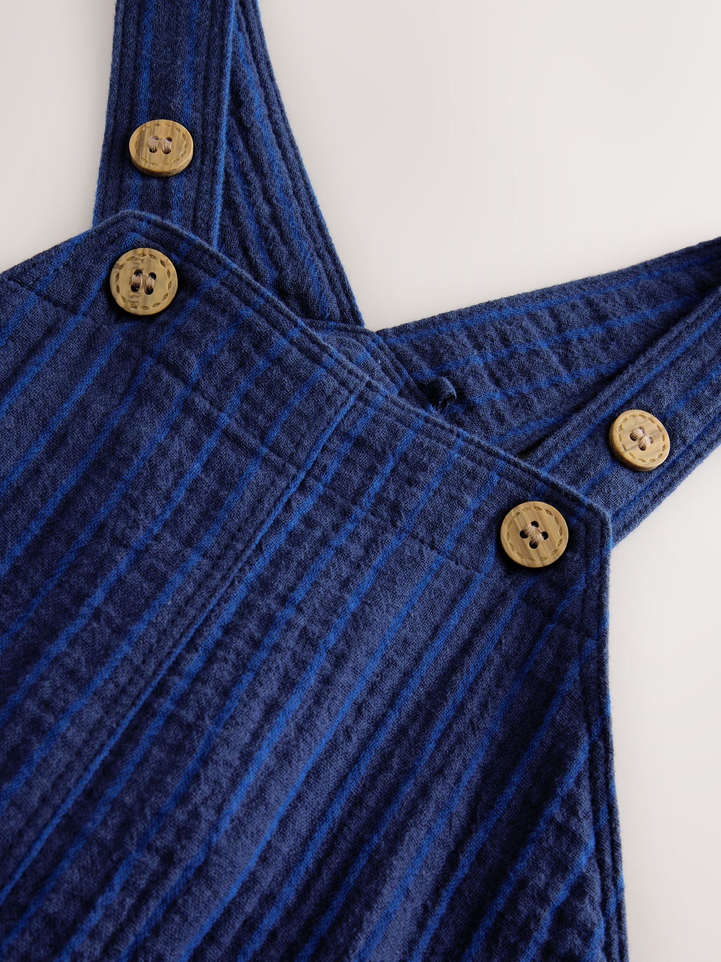Navy Stripe Soft Textured 100% Cotton Dungarees (3mths-7yrs)