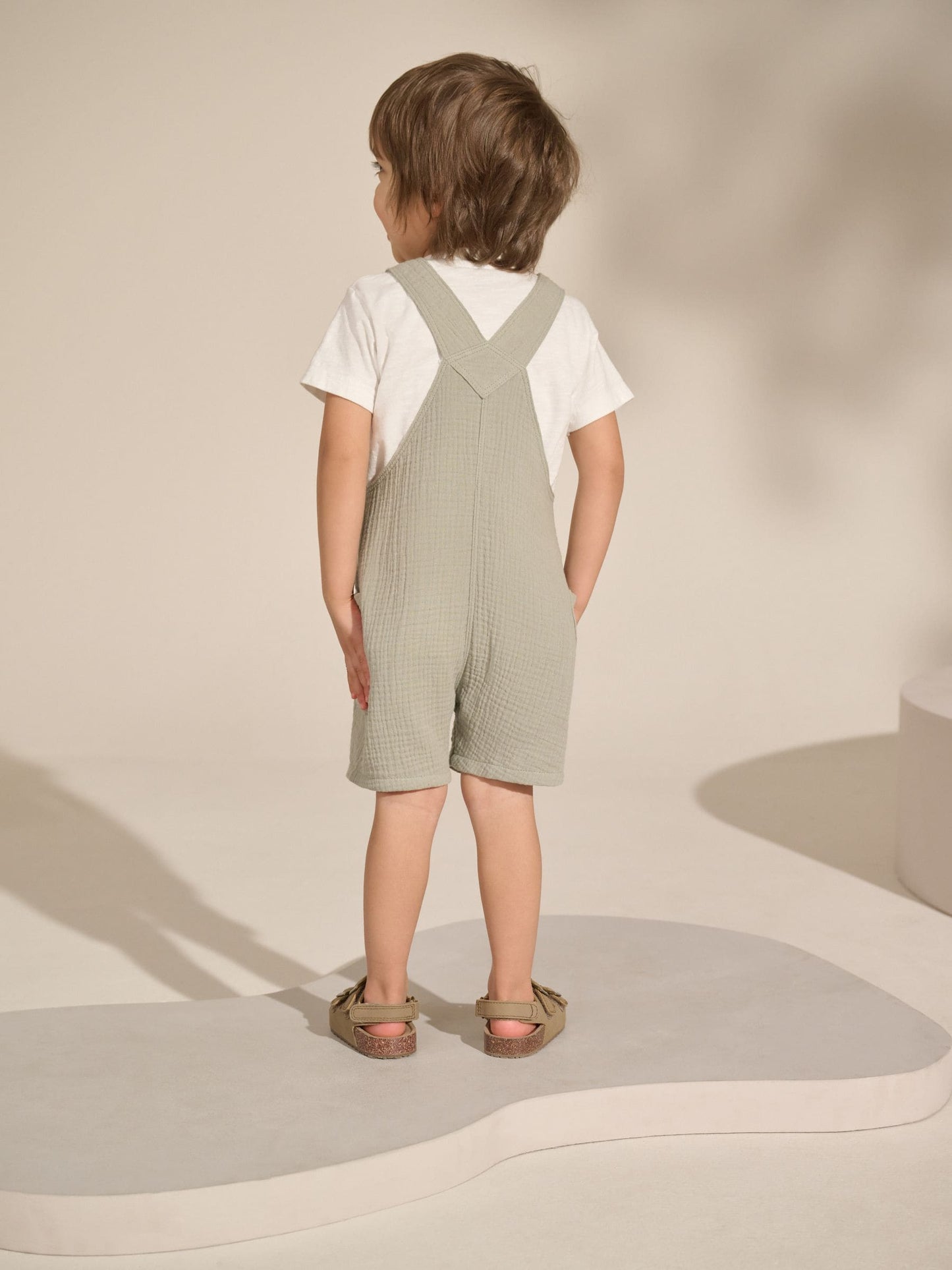 Sage Green Soft Textured 100% Cotton Dungarees (3mths-7yrs)