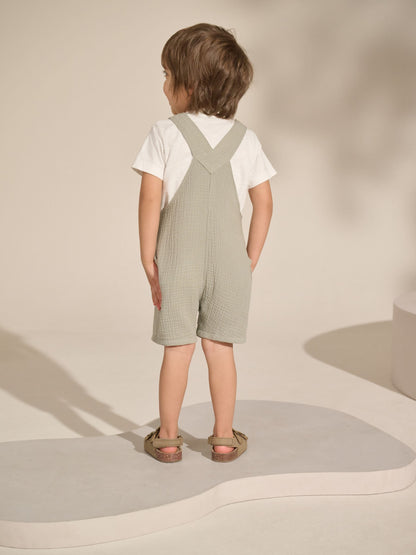 Sage Green Soft Textured 100% Cotton Dungarees (3mths-7yrs)
