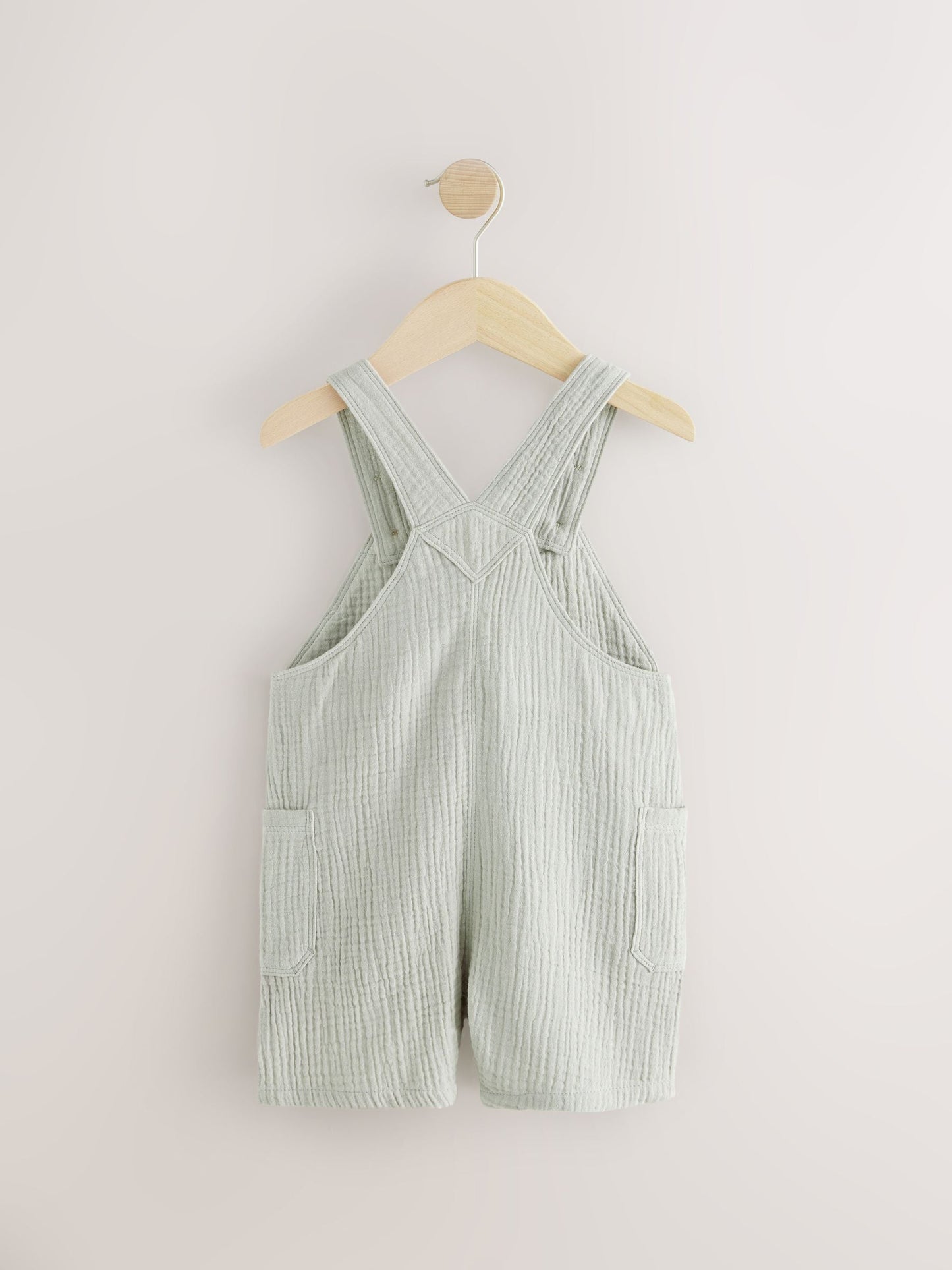 Sage Green Soft Textured 100% Cotton Dungarees (3mths-7yrs)