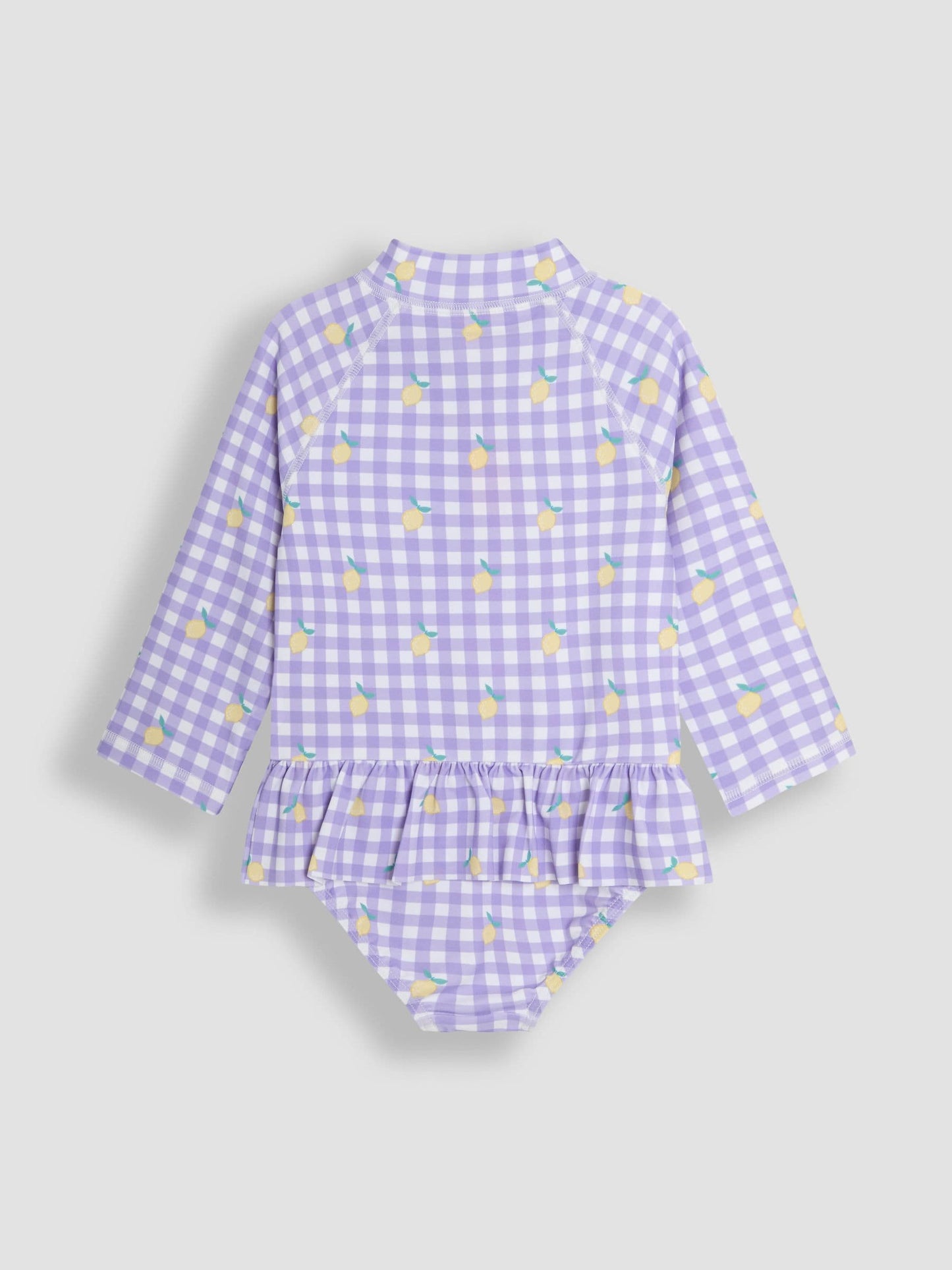 JoJo Maman Bébé Gingham Long Sleeve Sunsafe Swimsuit image 2