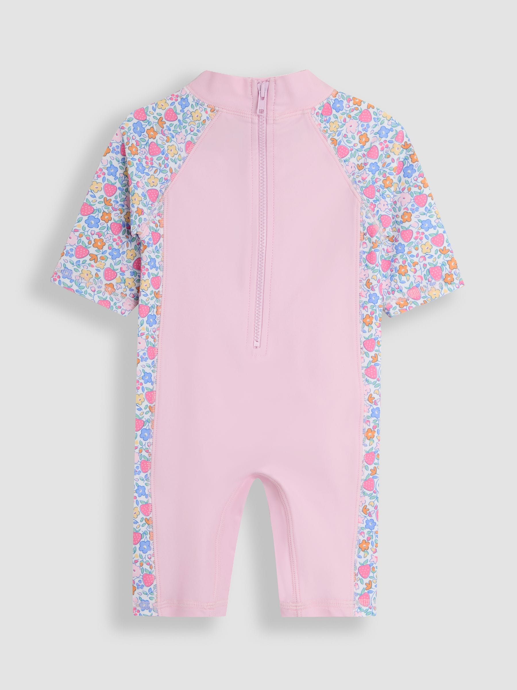 JoJo Maman Bébé Pink Strawberry Floral UV Sunsafe Suit image 5