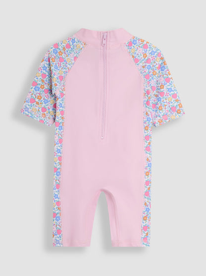 JoJo Maman Bébé Pink Strawberry Floral UV Sunsafe Suit image 5