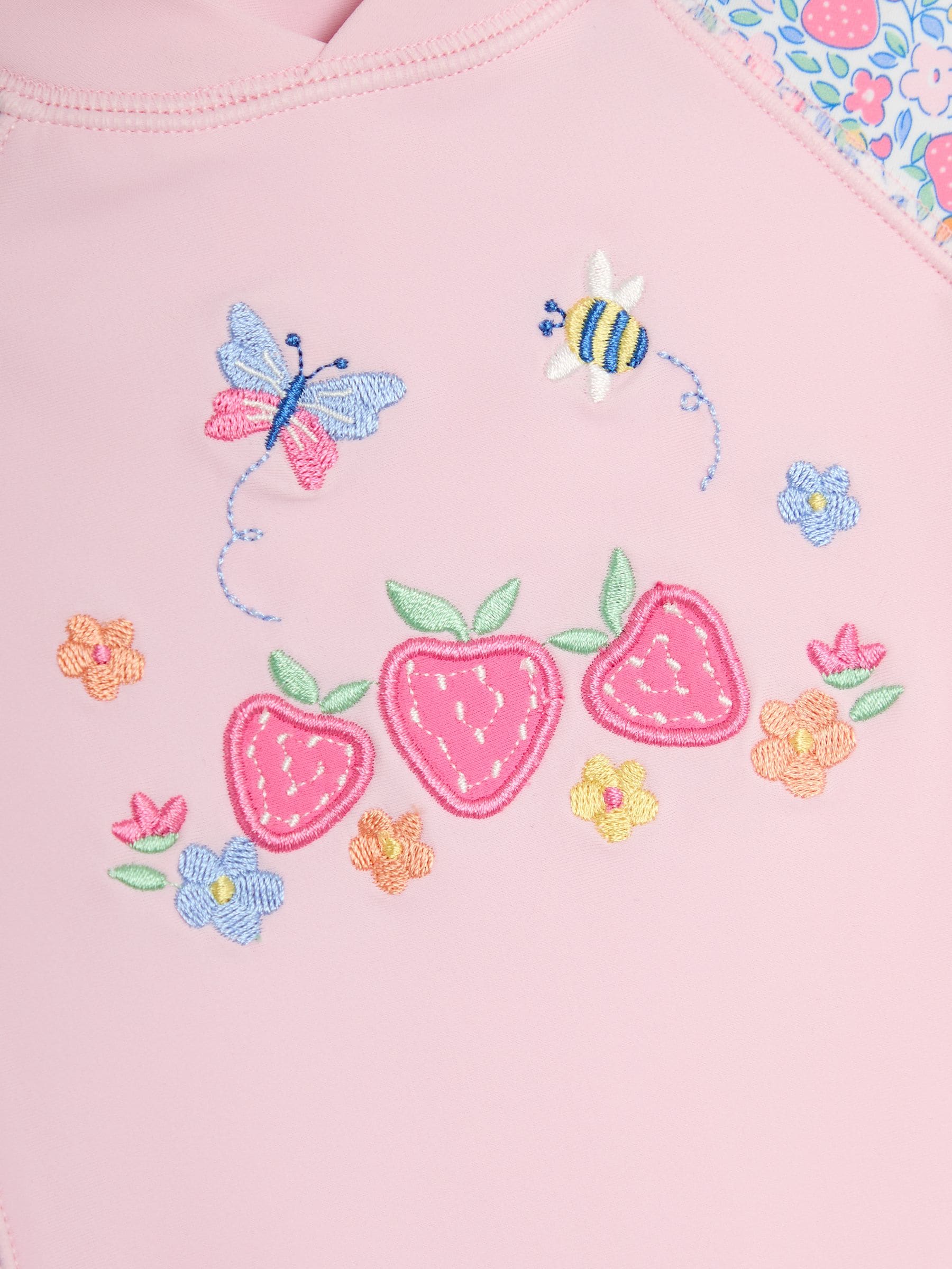 JoJo Maman Bébé Pink Strawberry Floral UV Sunsafe Suit image 6