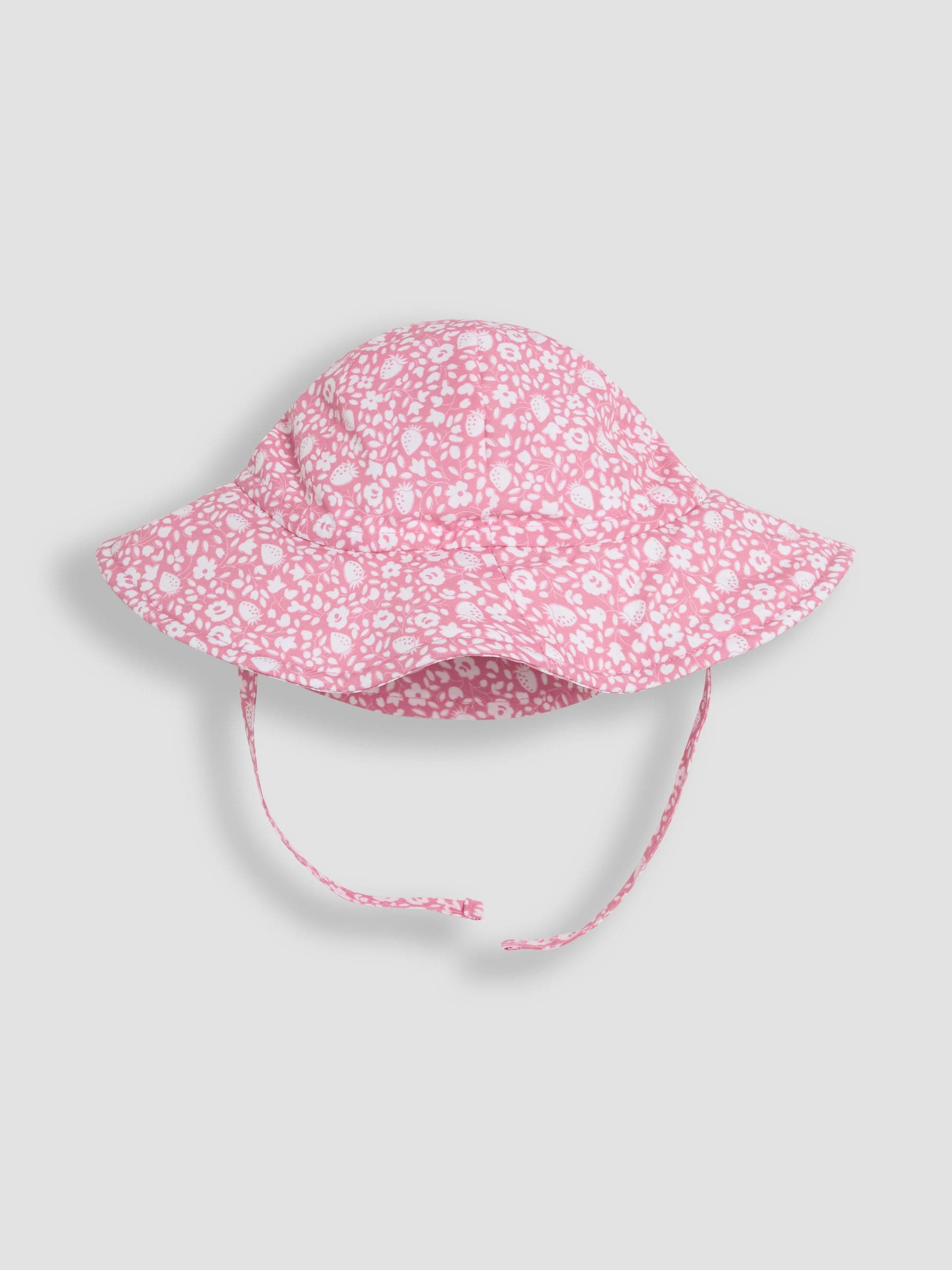 JoJo Maman Bébé Floral Strawberry Floppy Swim Hat image 1