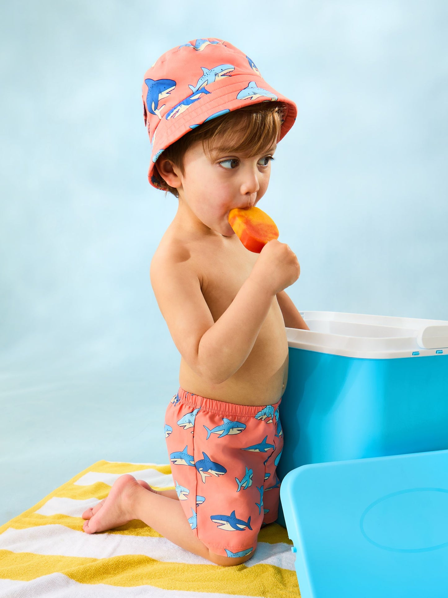 JoJo Maman Bébé Shark Print Swim Shorts image 1