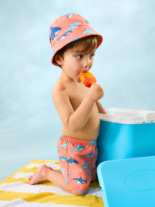 JoJo Maman Bébé Shark Print Swim Shorts image 1