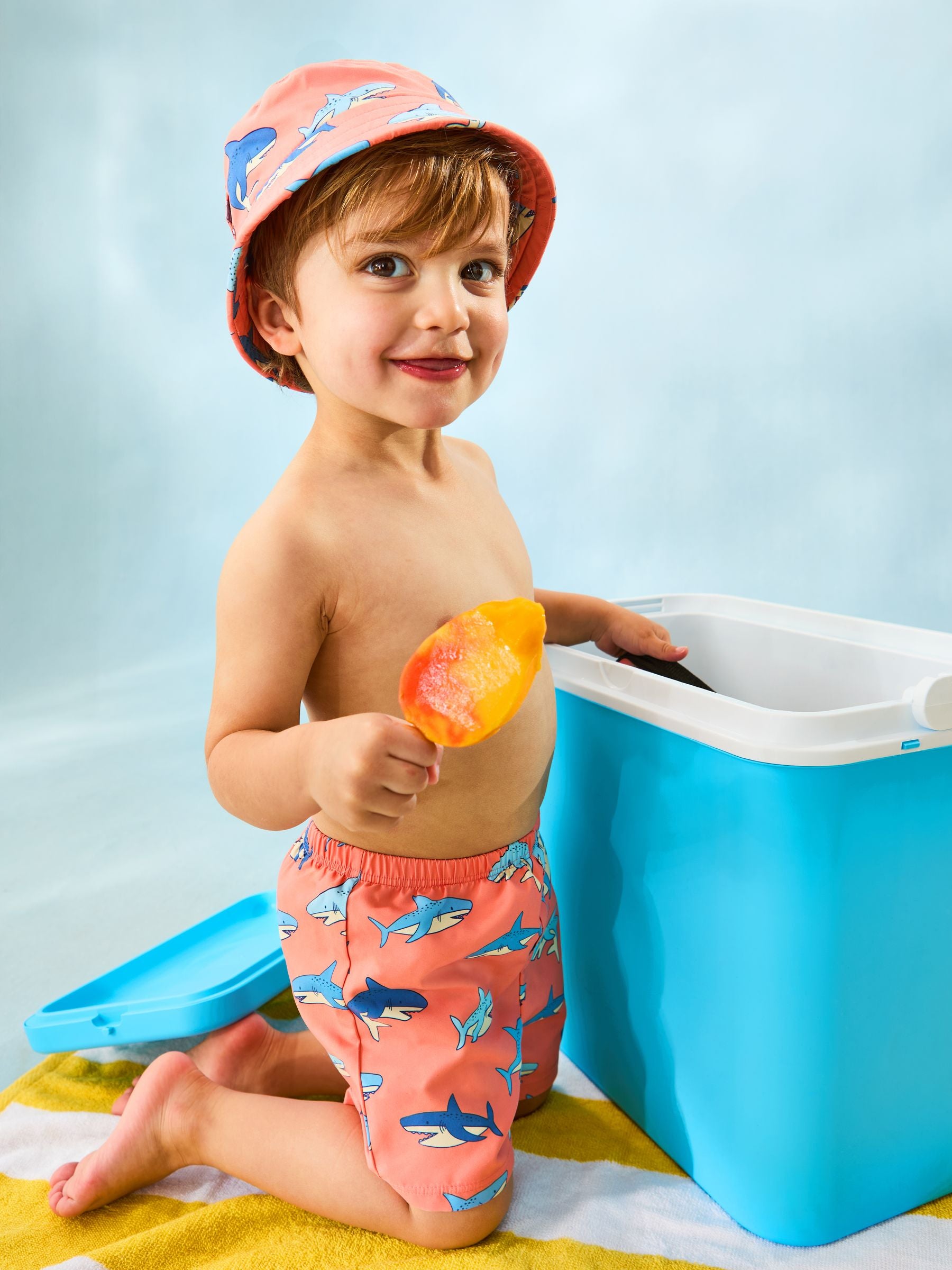 JoJo Maman Bébé Shark Print Swim Shorts image 2