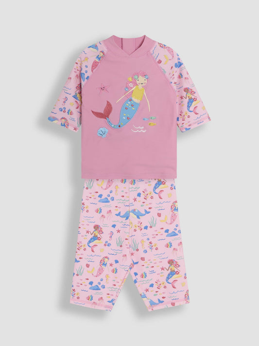 Dsiney Kidz - JoJo Maman Bébé Pink Mermaid 2-Piece UV Sunsafe Suit image 1