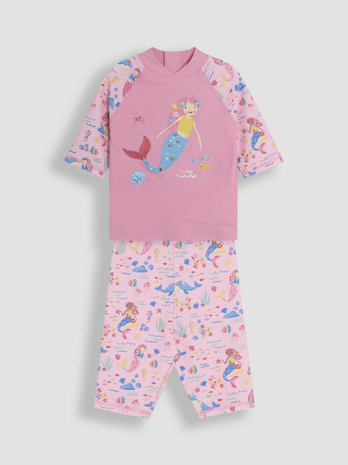 JoJo Maman Bébé Pink Mermaid 2-Piece UV Sunsafe Suit image 1