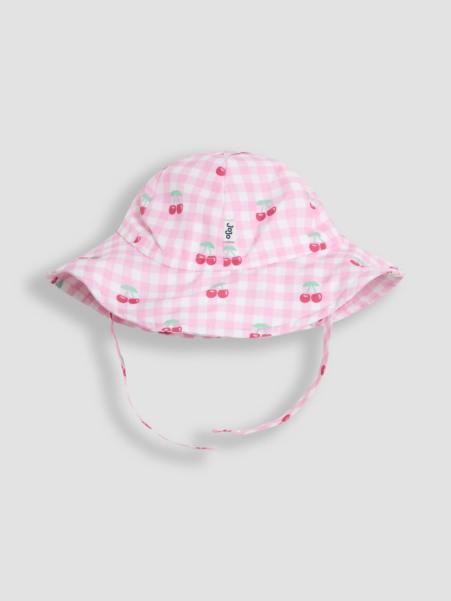 JoJo Maman Bébé Gingham Cherry Floppy Swim Hat image 2