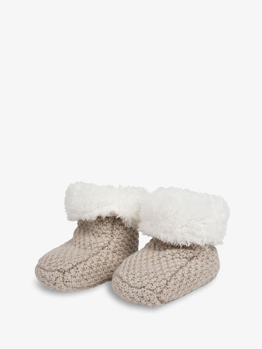 The Little Tailor Beige Knitted Plush Lined Boots image 1