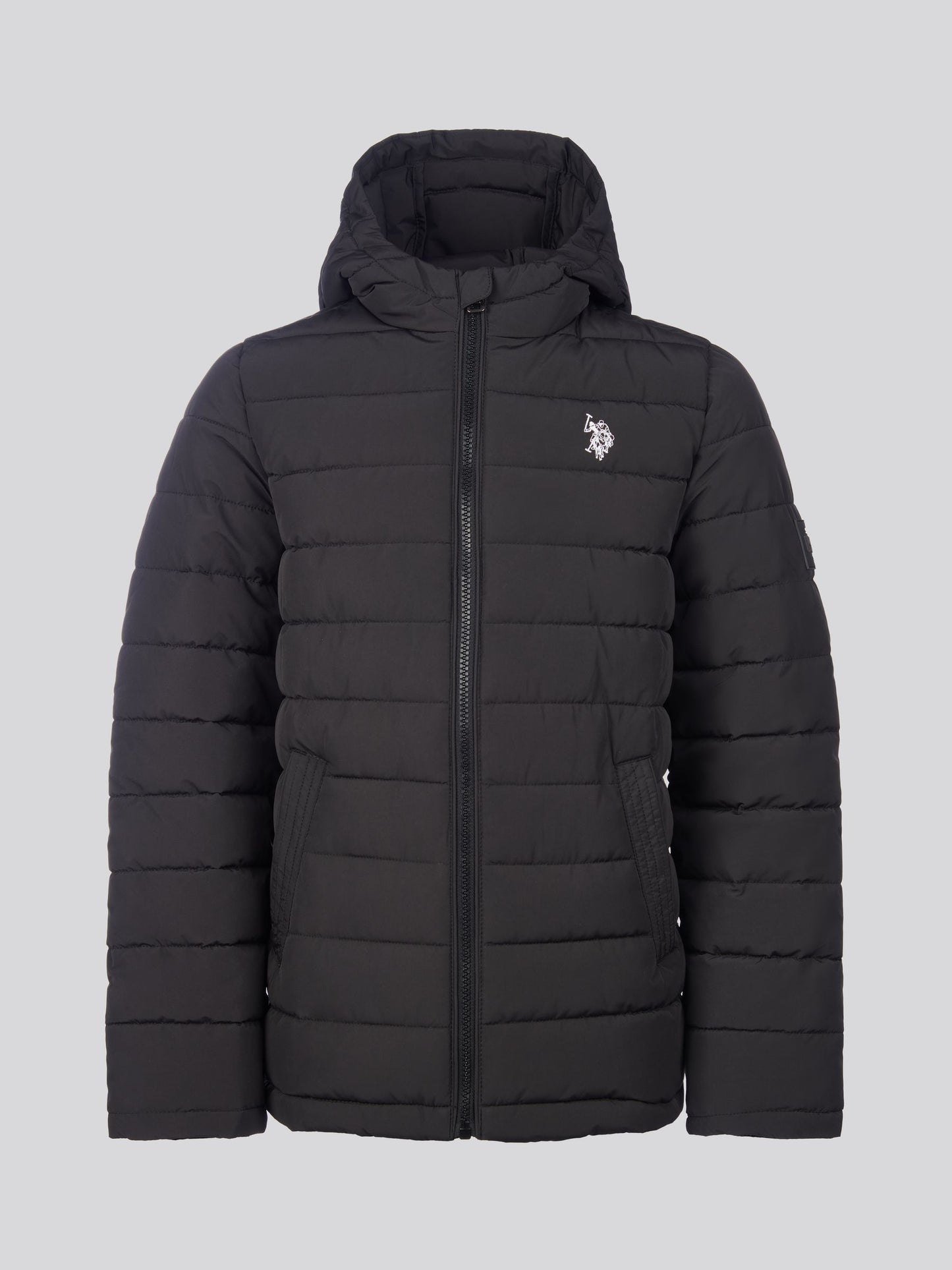 Dsiney Kidz - U.S. Polo Assn Black U.S. Polo Assn. Boys Lightweight Quilt Hooded Puffer Jacket image 5