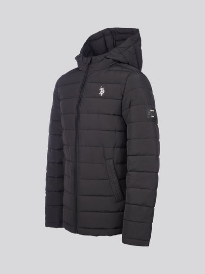 Dsiney Kidz - U.S. Polo Assn Black U.S. Polo Assn. Boys Lightweight Quilt Hooded Puffer Jacket image 6