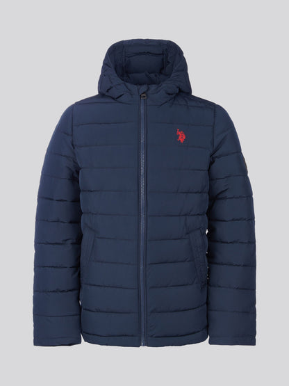 Dsiney Kidz - U.S. Polo Assn Dark Blue U.S. Polo Assn. Boys Lightweight Quilt Hooded Puffer Jacket image 1