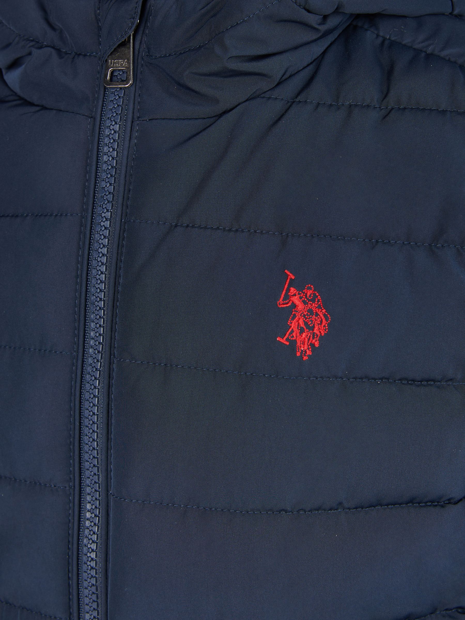 Dsiney Kidz - U.S. Polo Assn Dark Blue U.S. Polo Assn. Boys Lightweight Quilt Hooded Puffer Jacket image 4