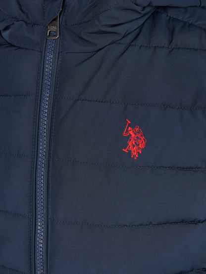 Dsiney Kidz - U.S. Polo Assn Dark Blue U.S. Polo Assn. Boys Lightweight Quilt Hooded Puffer Jacket image 4