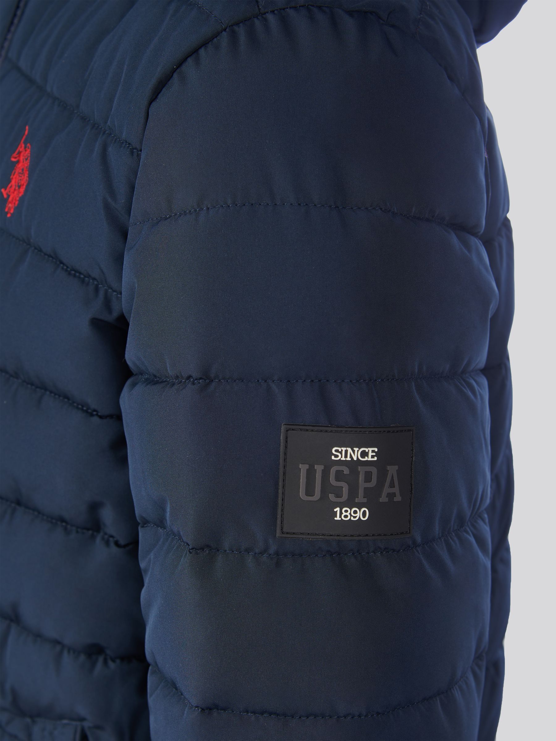 Dsiney Kidz - U.S. Polo Assn Dark Blue U.S. Polo Assn. Boys Lightweight Quilt Hooded Puffer Jacket image 5