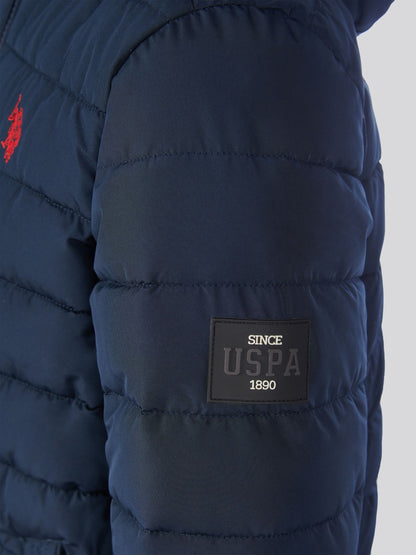 Dsiney Kidz - U.S. Polo Assn Dark Blue U.S. Polo Assn. Boys Lightweight Quilt Hooded Puffer Jacket image 5