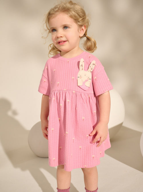 Pink Bunny Jersey Summer Dress (3mths-7yrs) image 1