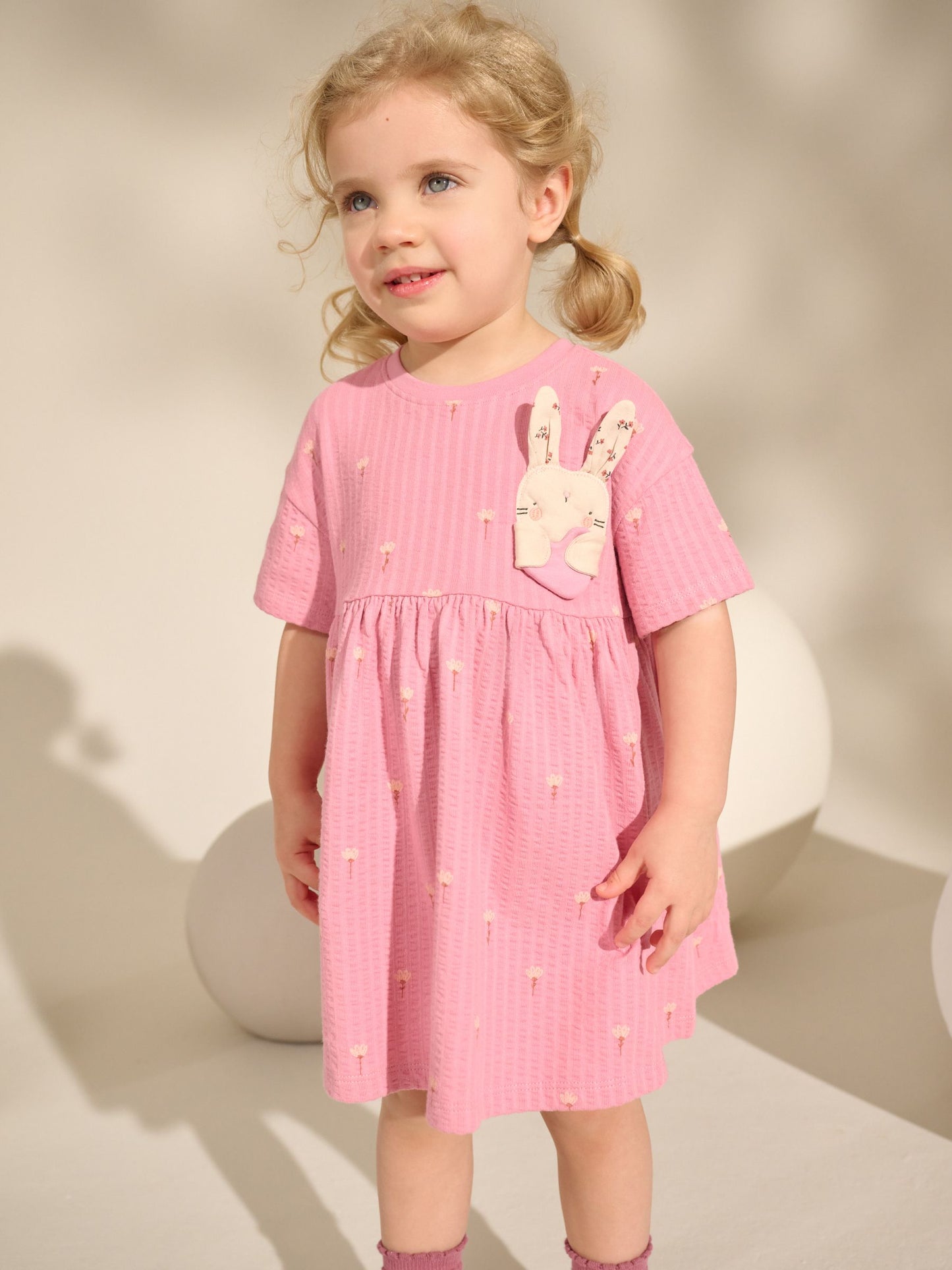 Pink Bunny Jersey Summer Dress (3mths-7yrs) image 1