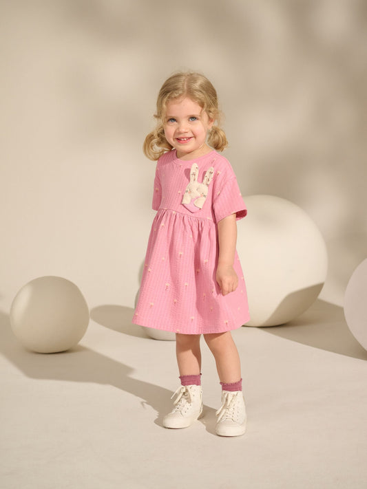 Pink Bunny Jersey Summer Dress (3mths-7yrs) image 2