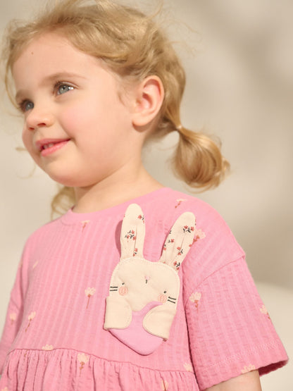 Pink Bunny Jersey Summer Dress (3mths-7yrs) image 4