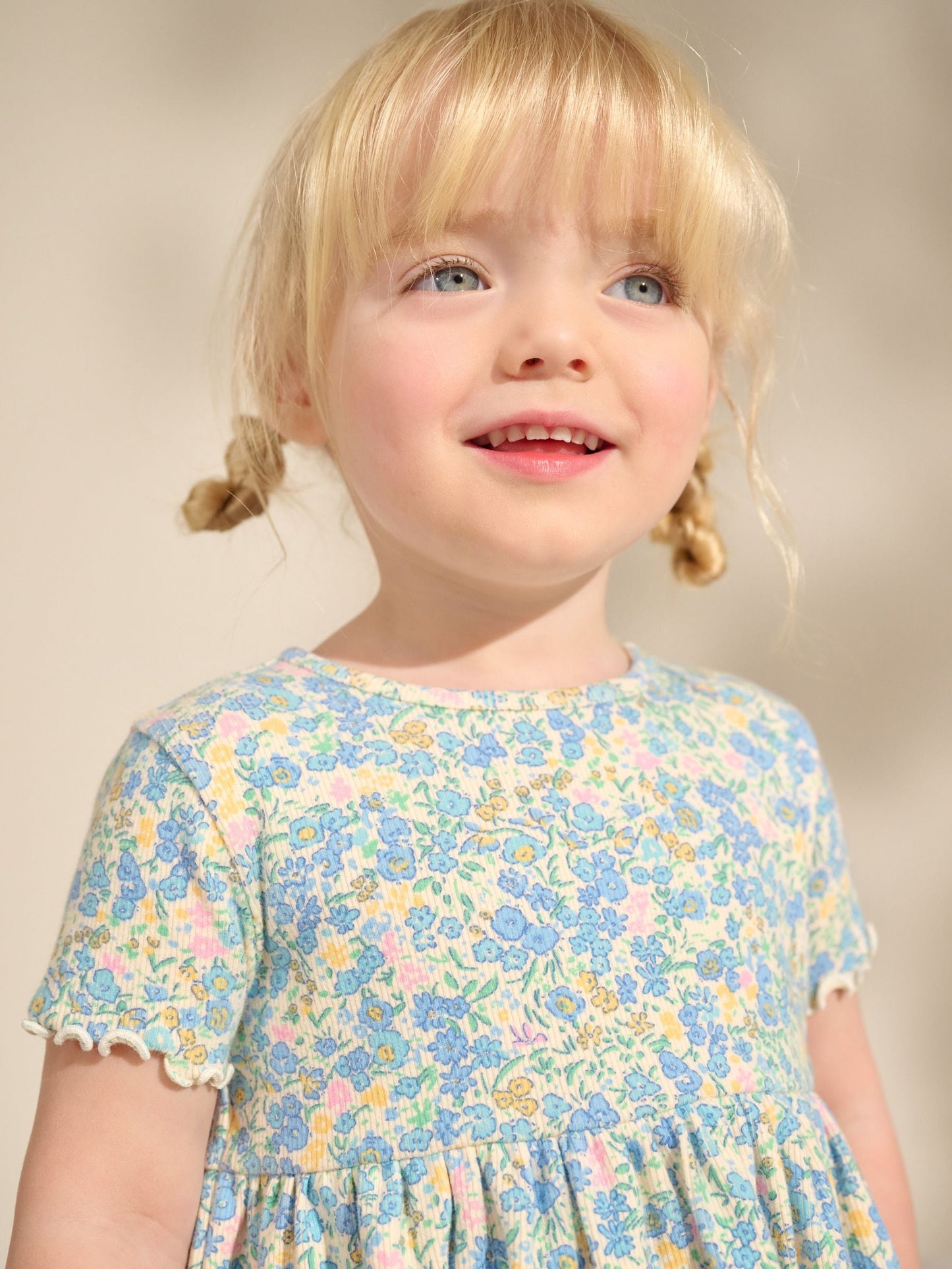 Blue Ribbed Jersey Dress (3mths-7yrs) image 3