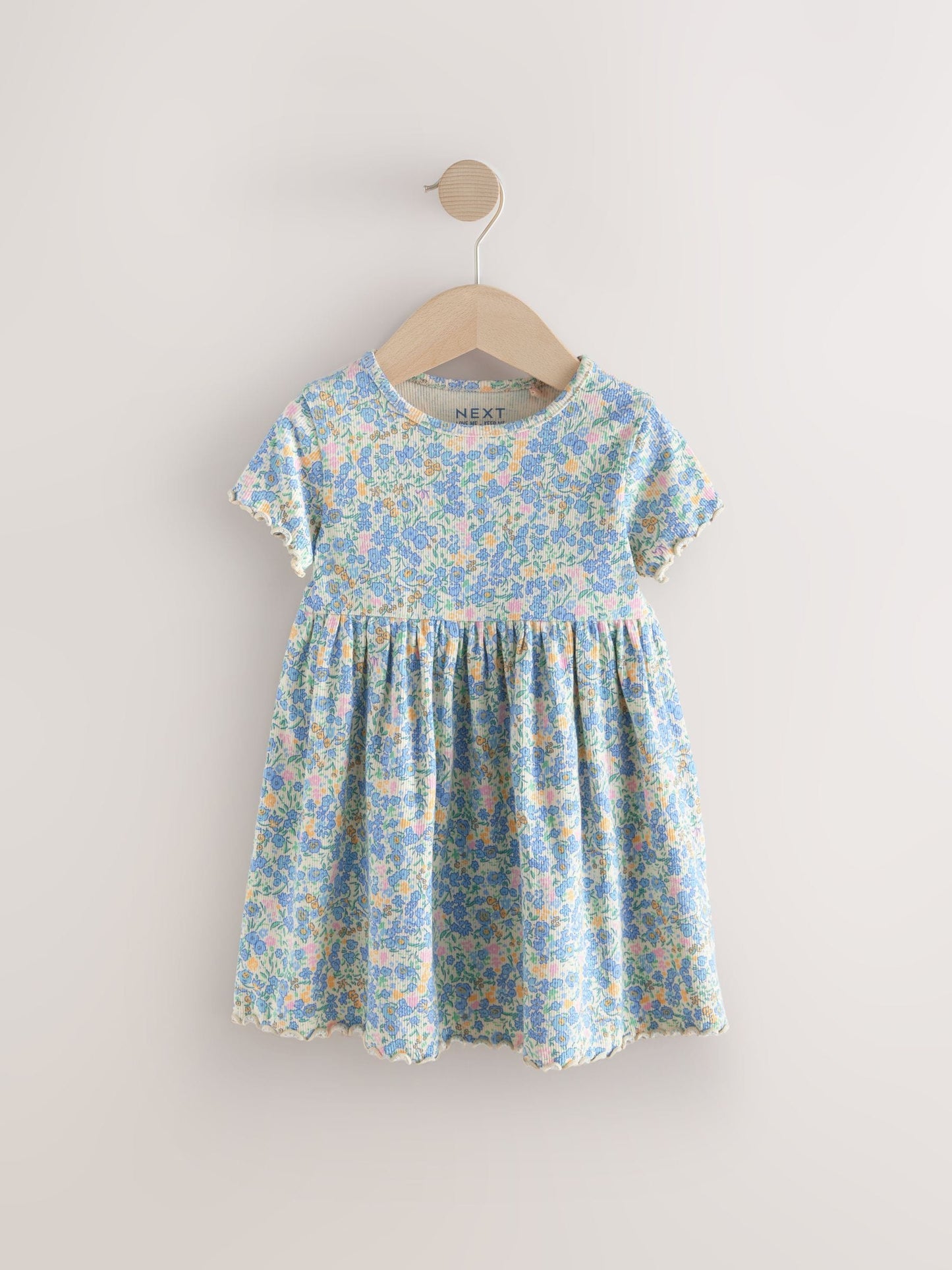 Blue Ribbed Jersey Dress (3mths-7yrs) image 5