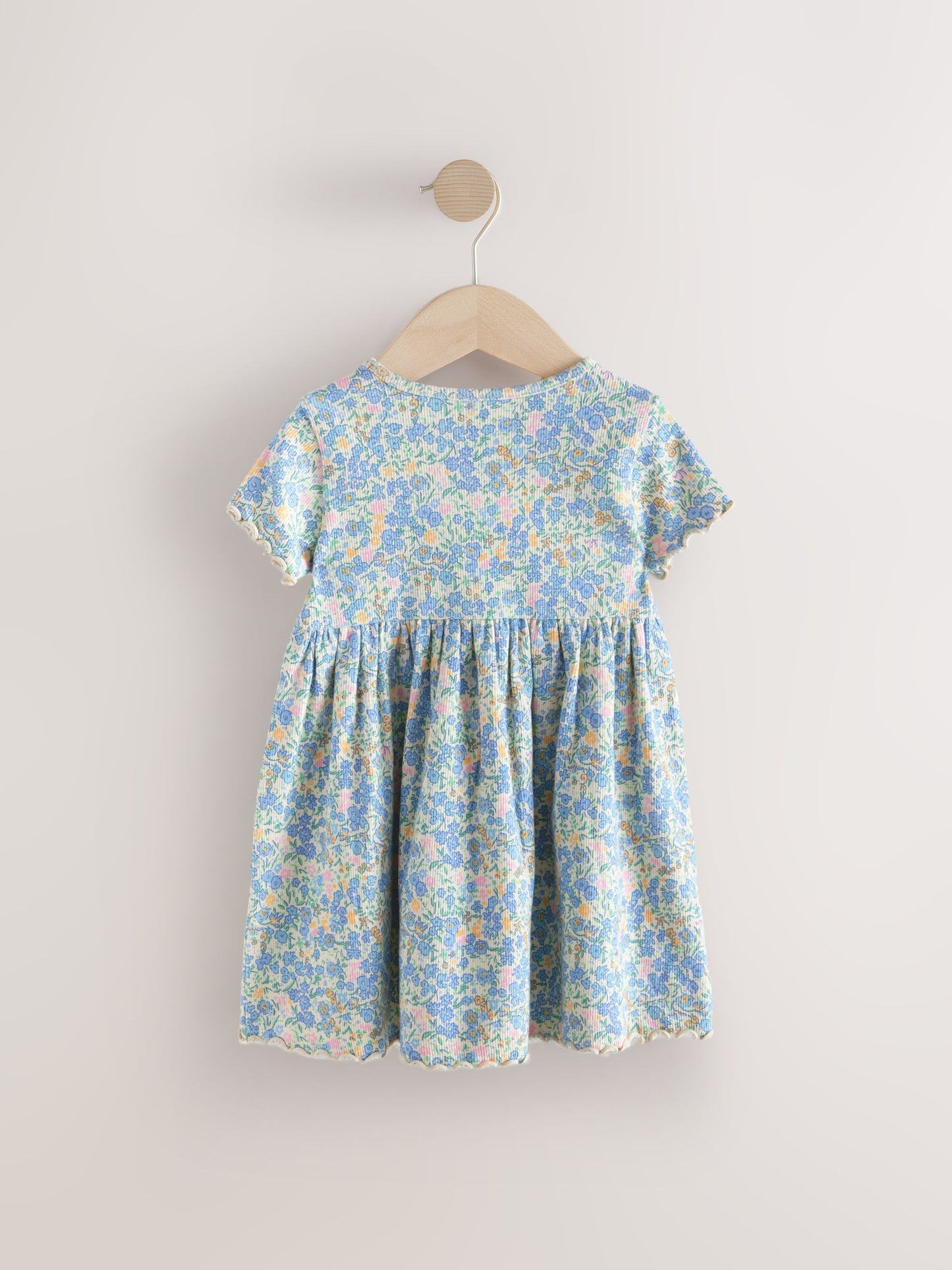 Blue Ribbed Jersey Dress (3mths-7yrs) image 6