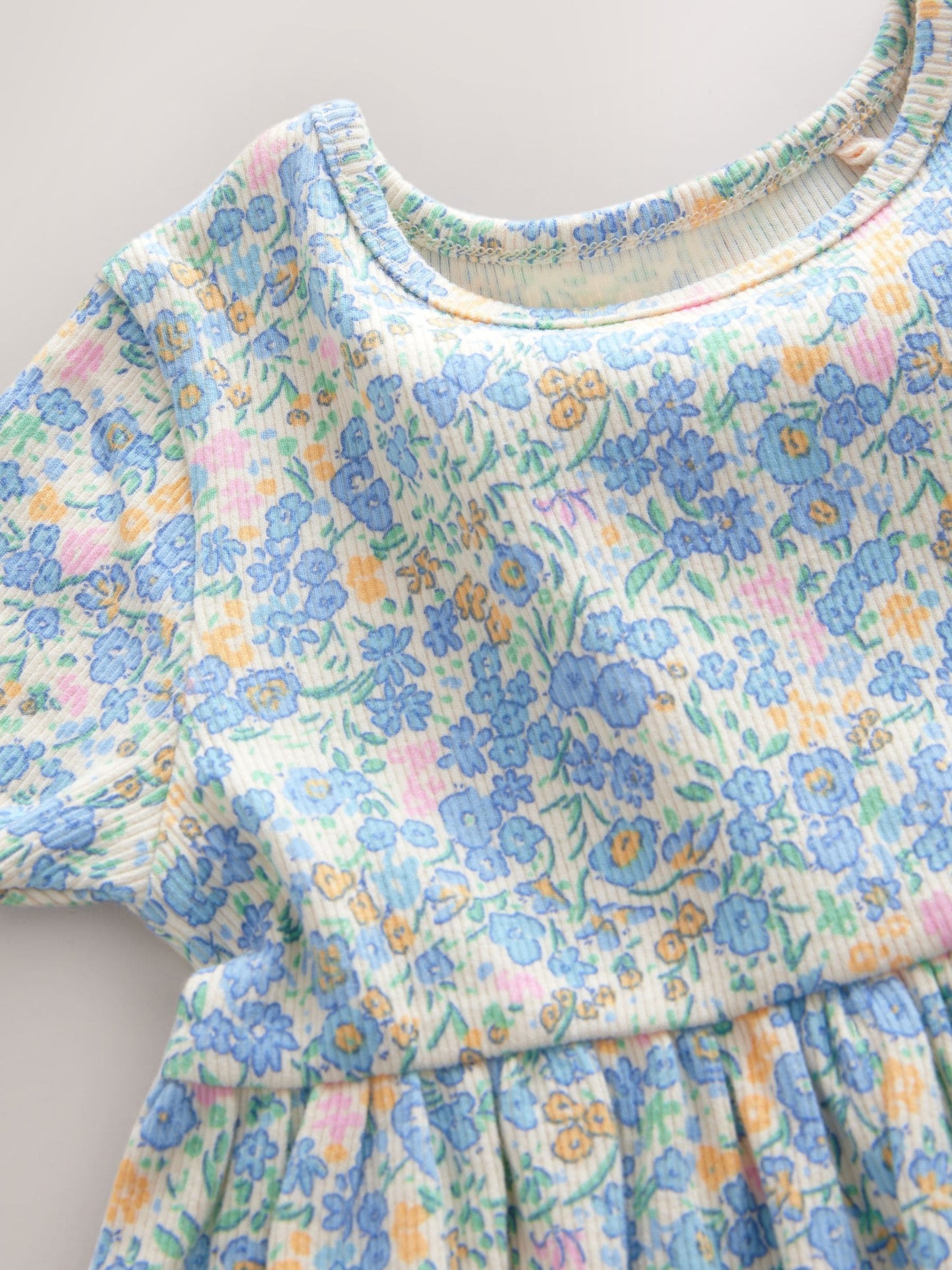 Blue Ribbed Jersey Dress (3mths-7yrs) image 7