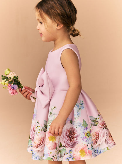 Pink Sleeveless Floral Party Dress (3mths-7yrs)