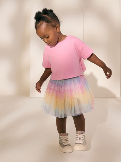 Rainbow/Pink Top and Tutu Skirt Set (3mths-7yrs) image 1