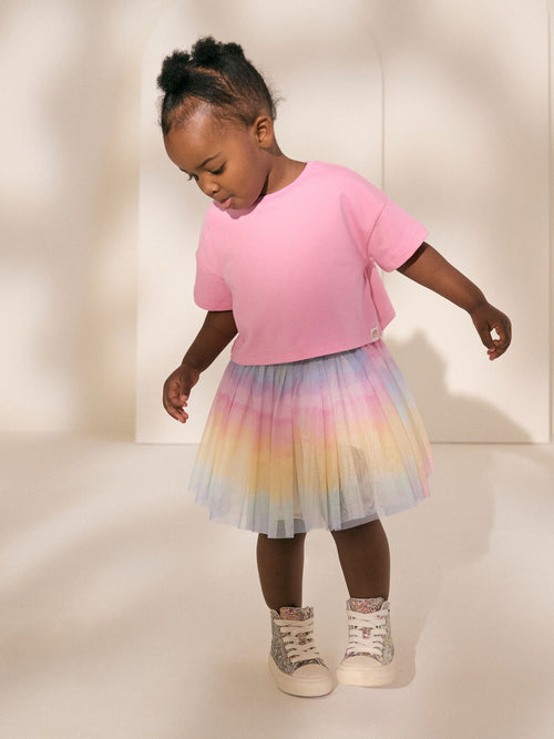 Dsiney Kidz - Rainbow/Pink Top and Tutu Skirt Set (3mths-7yrs) image 1