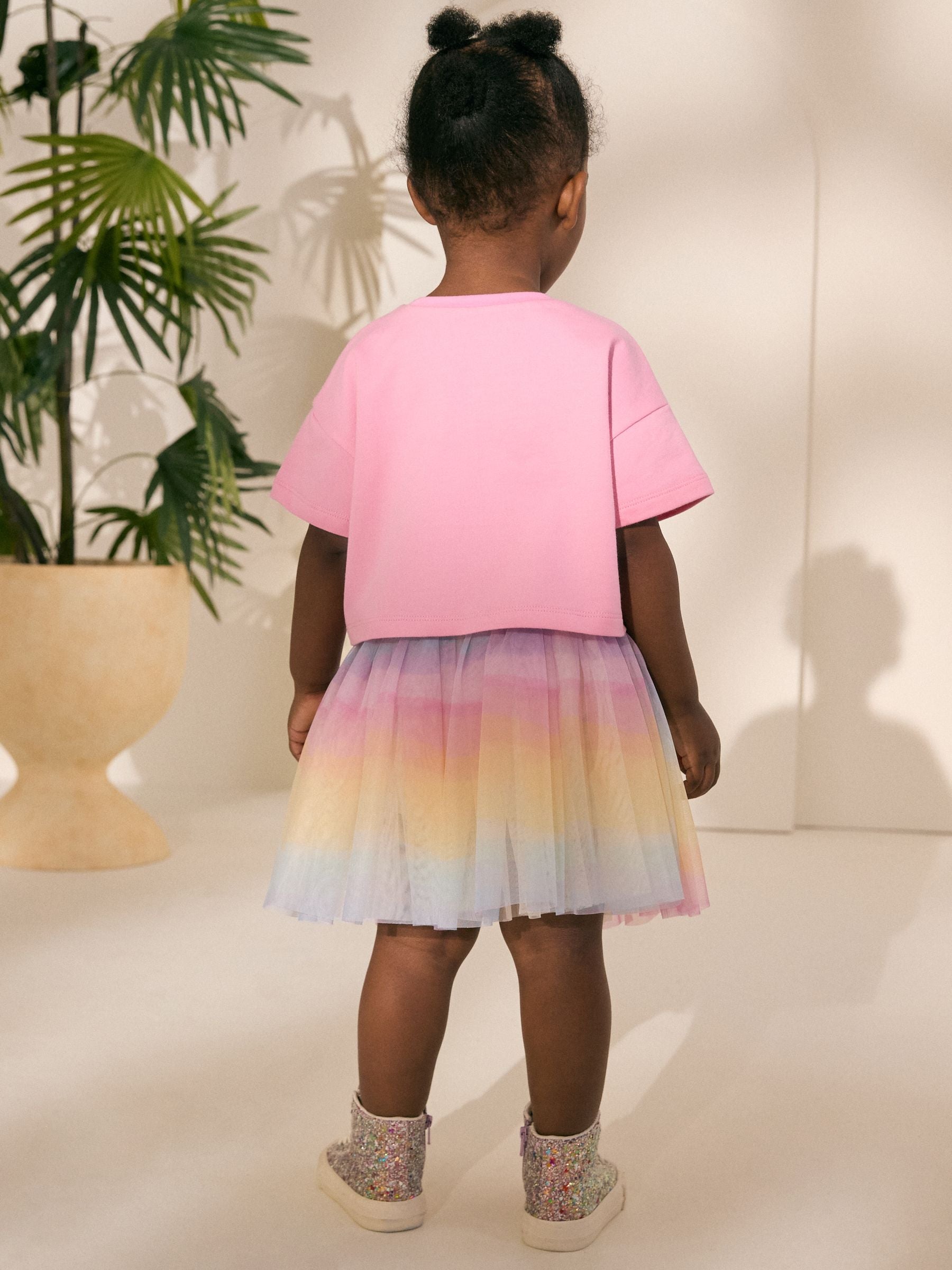 Rainbow/Pink Top and Tutu Skirt Set (3mths-7yrs) image 3